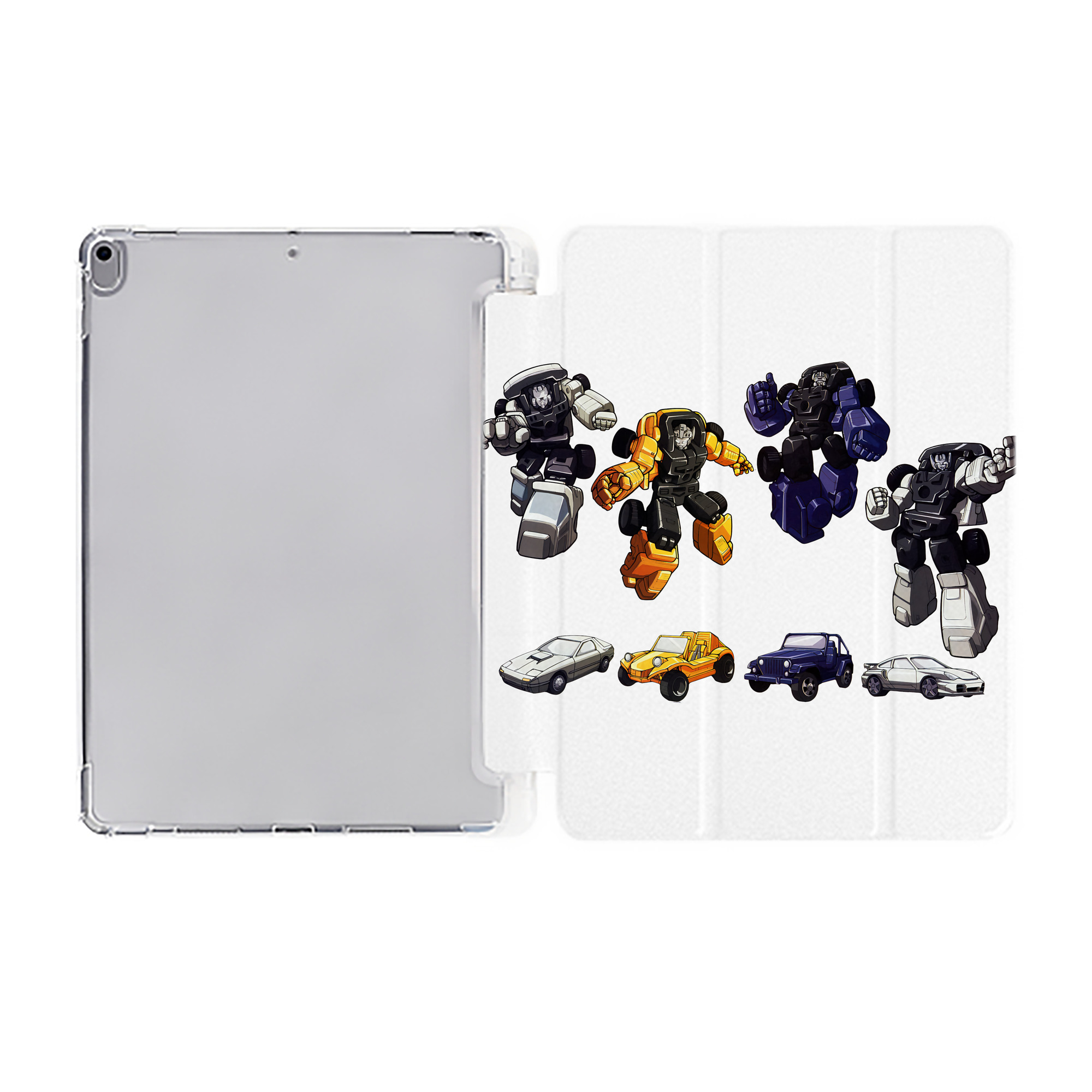 （画像用） Transformers トランスフォーマー IPad ケース ペン収納付き 三つ折りスタンド PUレザー×シリコン 対応機種9.5/10.5/10.9インチ